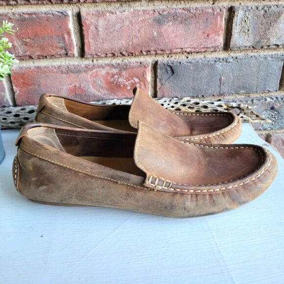 Cole Haan Somerset Men's Shoes Brown Leather Moc Toe Venetian Slip On Loafers - Picture 1 of 15
